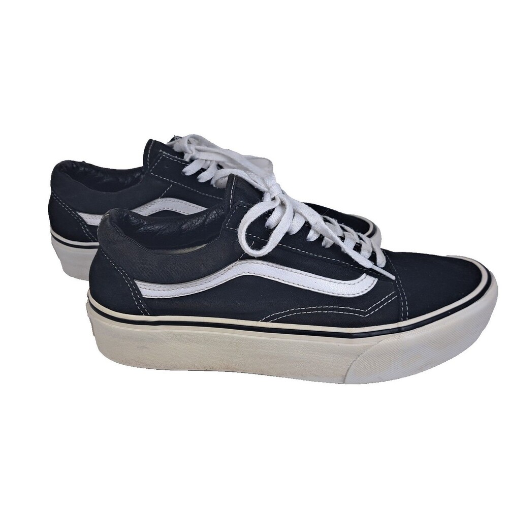 Women's Vans Old Skool Size 8.5 Classic Black/White Lace Up Sneaker Low Top EUC - Picture 3 of 9